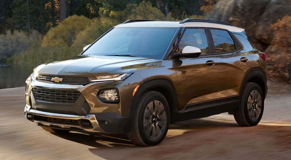 A brown 2021 Chevy Trailblazer is shown parked at an angle.