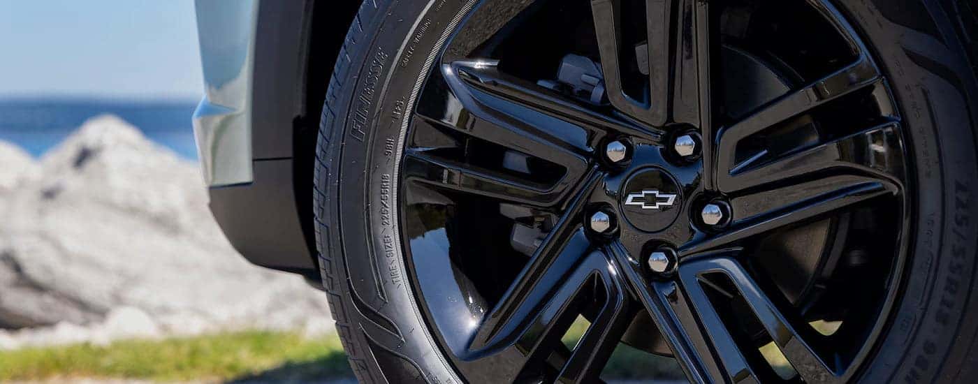 Close-up on the wheel of a 2026 Chevy Trax.