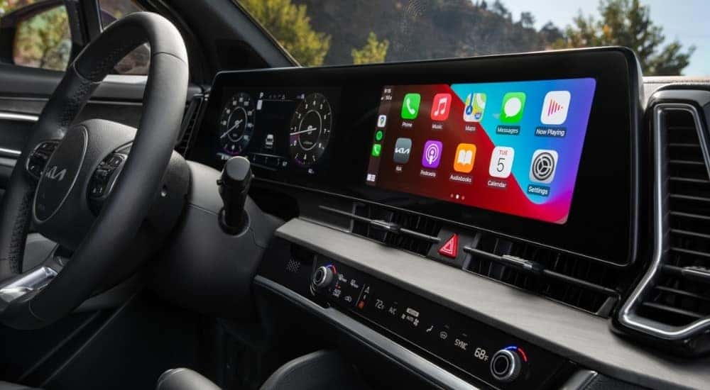 The interior of a 2025 Kia Sportage.