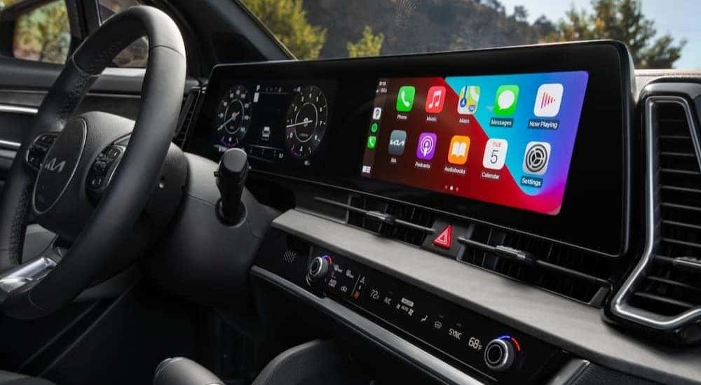 Infotainment and digital gauge cluster on a 2025 Kia Sportage for sale in Knoxville