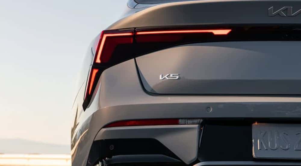Rear of a gray 2025 Kia K5 for sale in Knoxville