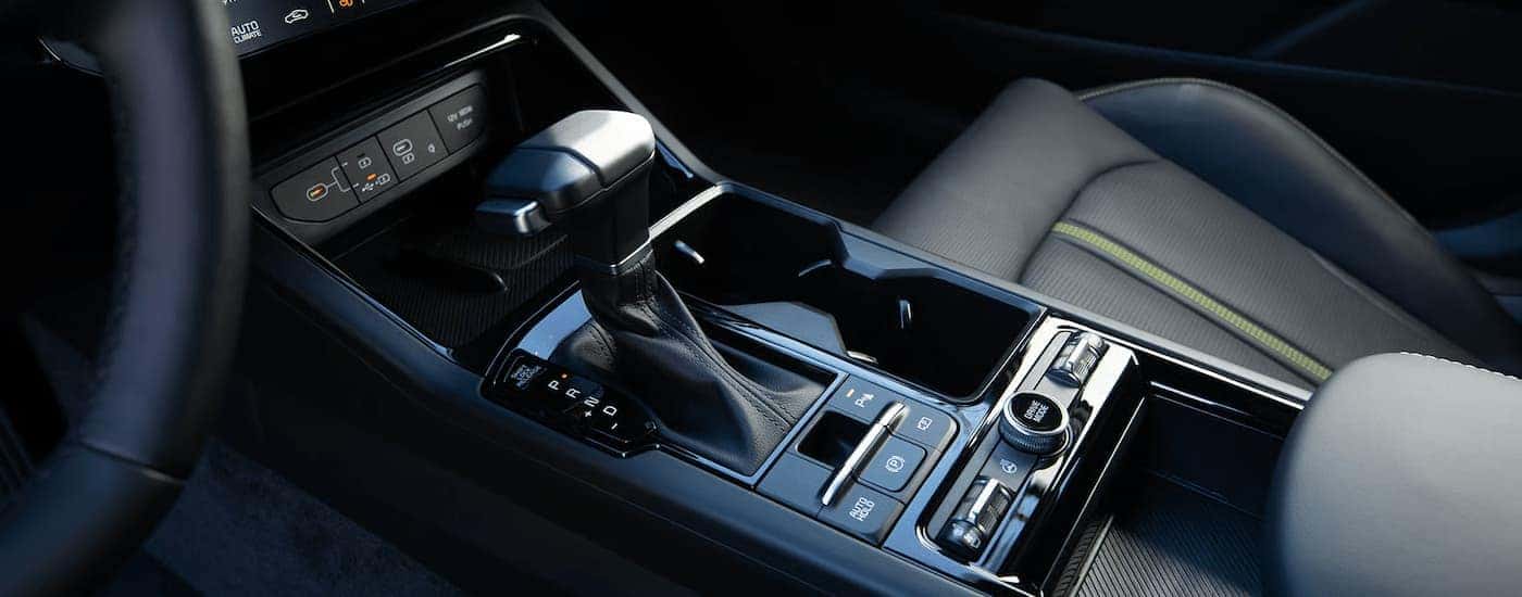 Shifter in the center console of a 2025 Kia K5.