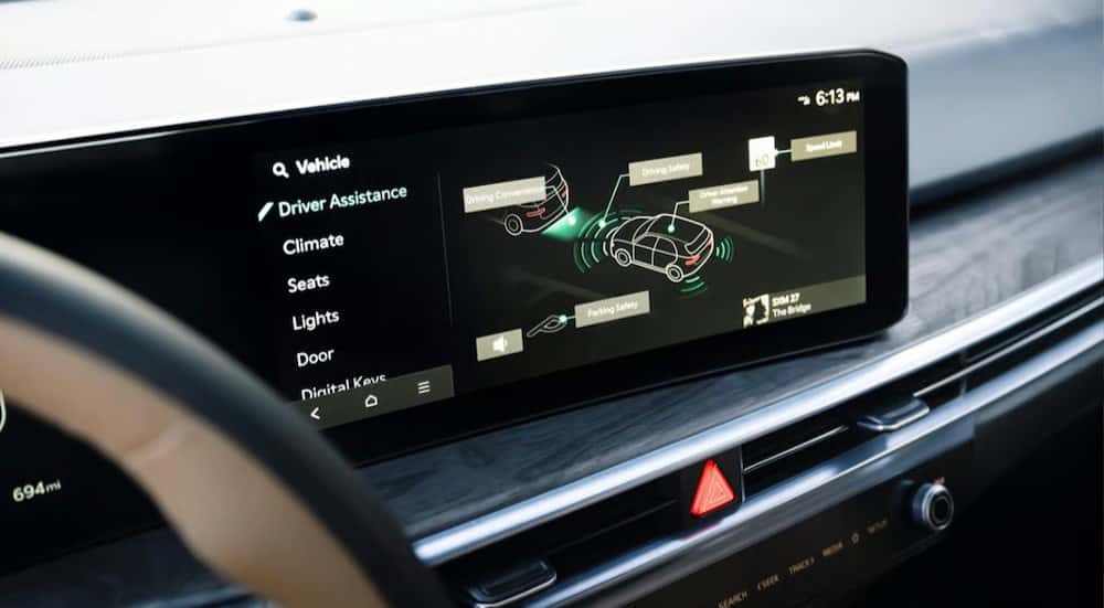 Close-up of an infotainment screen in a 2025 Kia Sorento S.