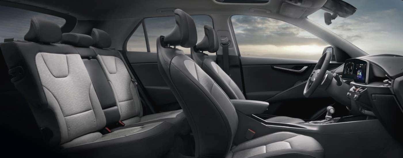 Side view of the interior of a 2025 Kia Niro.