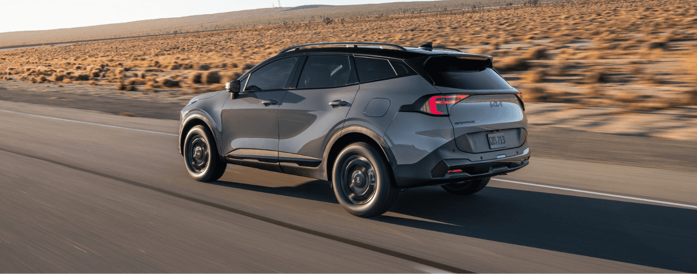 Grey 2026 Kia Sportage from the rear