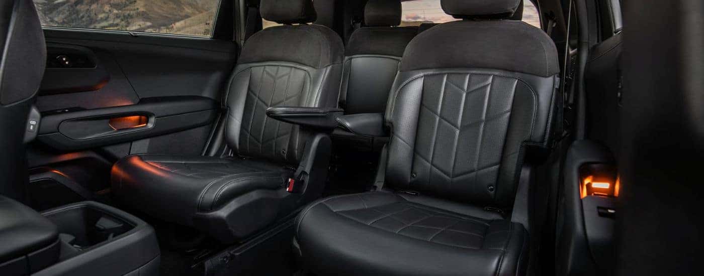 2027 Kia Telluride X-Pro SX Prestige second row seats with heat and ventilation in black suede.