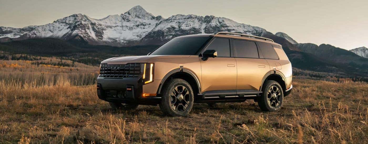A brown 2026 Kia Telluride X-Pro SX Prestige shown parked in a field.