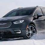 2021 Pacifica driving through snow