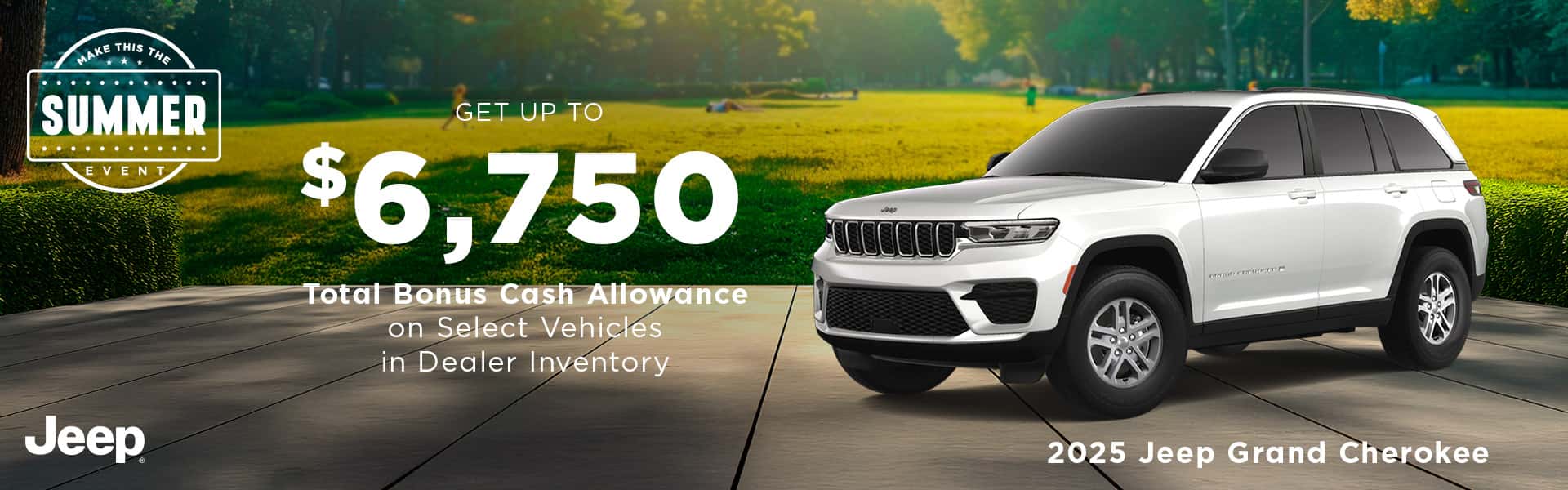 2025 Jeep Grand Cherokee midsize SUV in white, available at Safford CDJR of Fredericksburg, VA