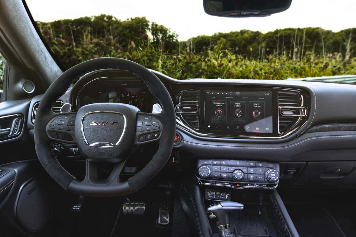 Interior view of the 2025 Dodge Durango Hellcat Hammerhead Special Edition showcasing modern design, spacious seating, and advanced technology features.