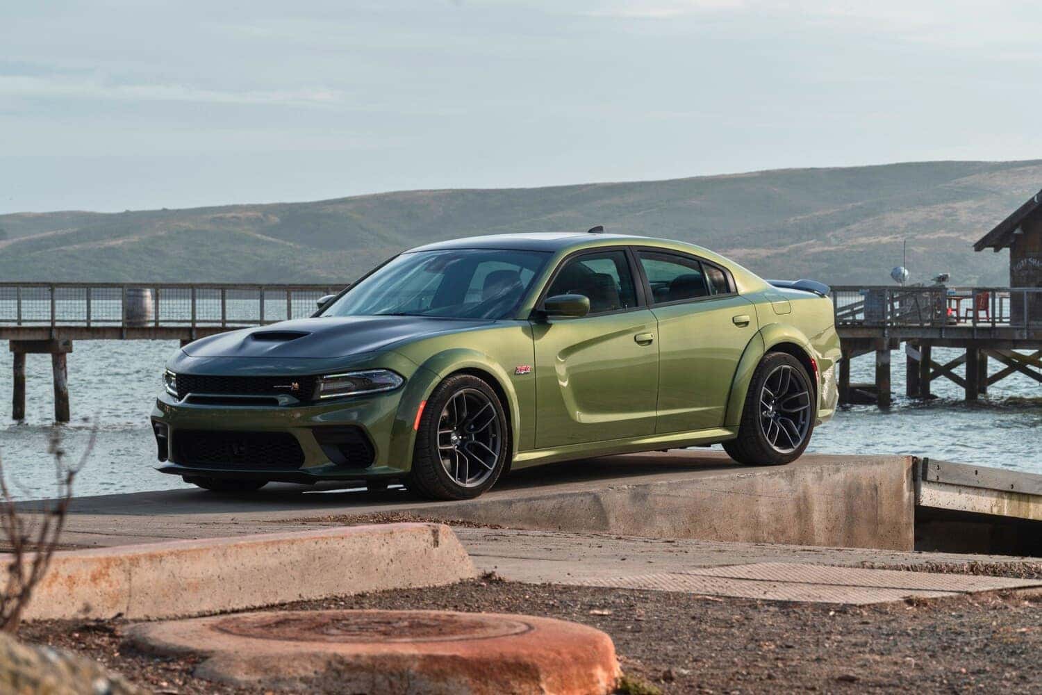The 2023 Dodge Charger Scat Pack Widebody is powered by the 392-cubic-inch HEMI® V-8 engine with the best-in-class naturally aspirated 485 horsepower mated to the TorqueFlite 8HP70 eight-speed transmission.