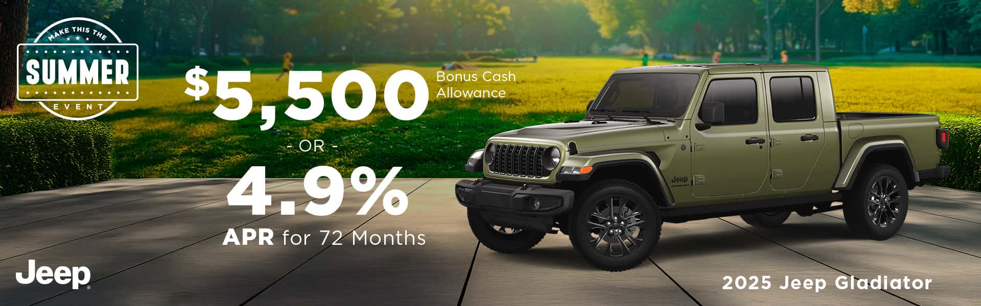 2025 Jeep Gladiator midsize pickup truck in gray, available at Safford CDJR of Springfield, VA