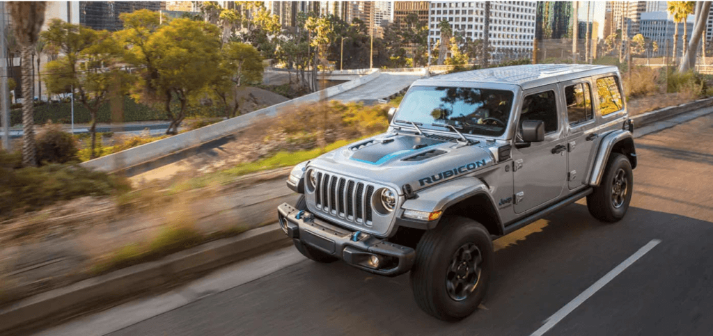 2021 Jeep Wrangler 4xe electric blue accent exterior