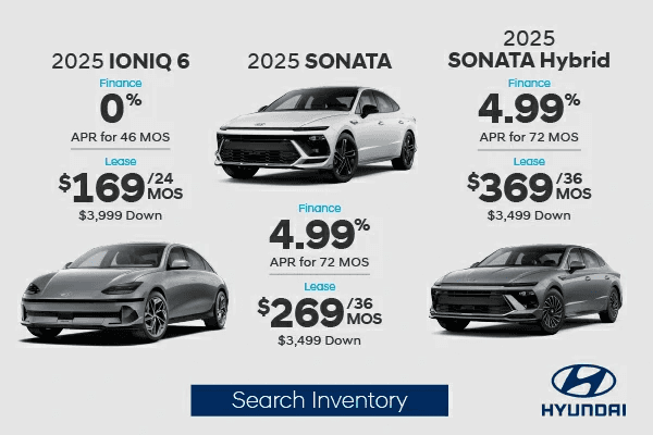 New 2025 Ioniq 6, Sonata Hybrid, Sonata