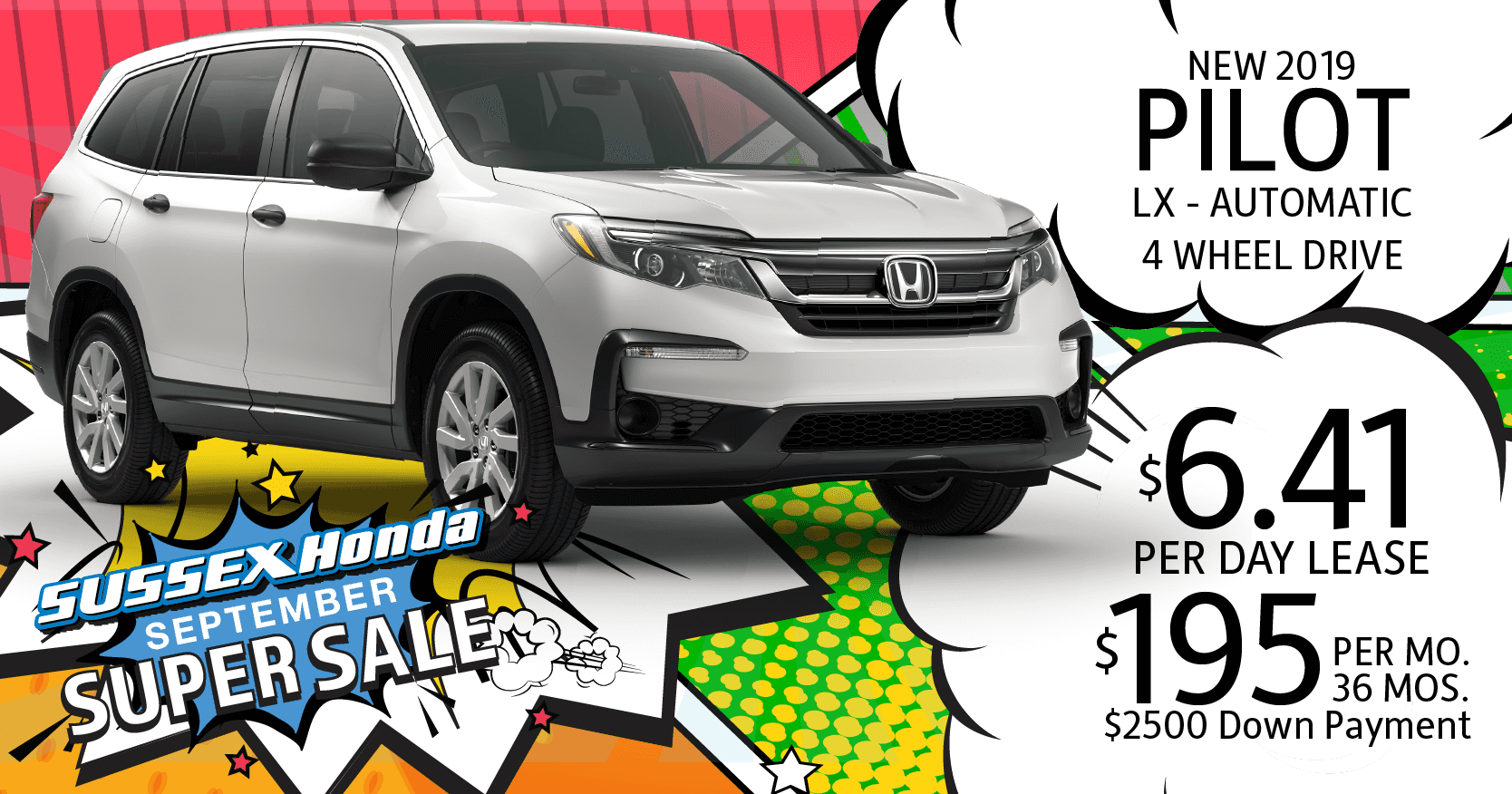 2019 Honda Pilot LX Lease Specials Sussex Honda