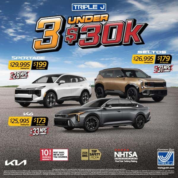 KIA 3 UNDER $30K - K4 | SELTOS | SPORTAGE