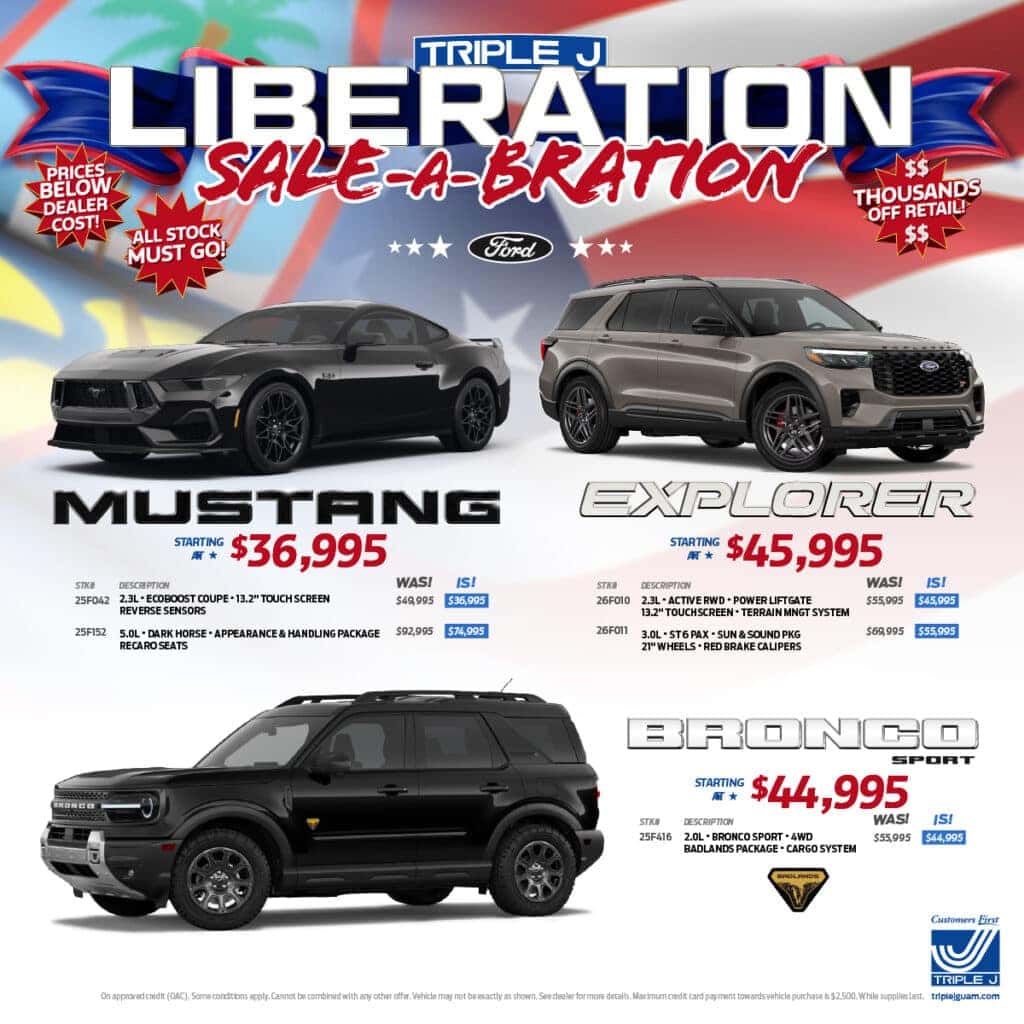 LIBERATION SALE-A-BRATION: FORD MUSTANG | EXPLORER | BRONCO SPORT