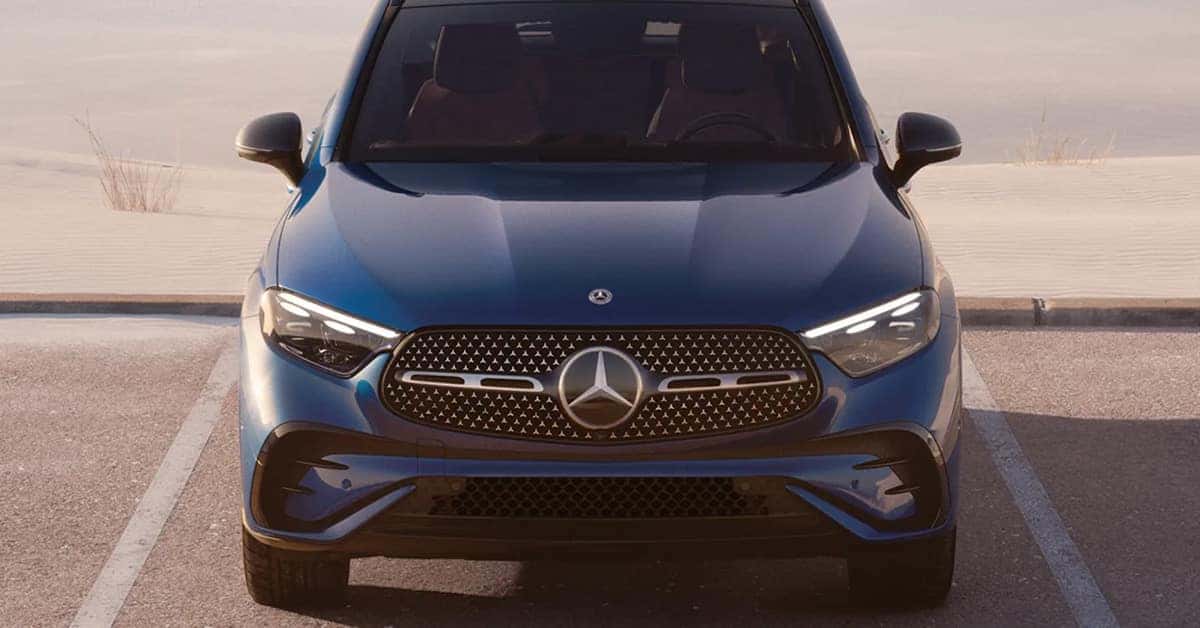 Front view of a parked 2026 Mercedes-Benz. GLC
