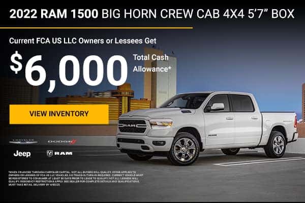 2022 RAM 1500 BIG HORN CREW CAB 4X4 5’7” BOX