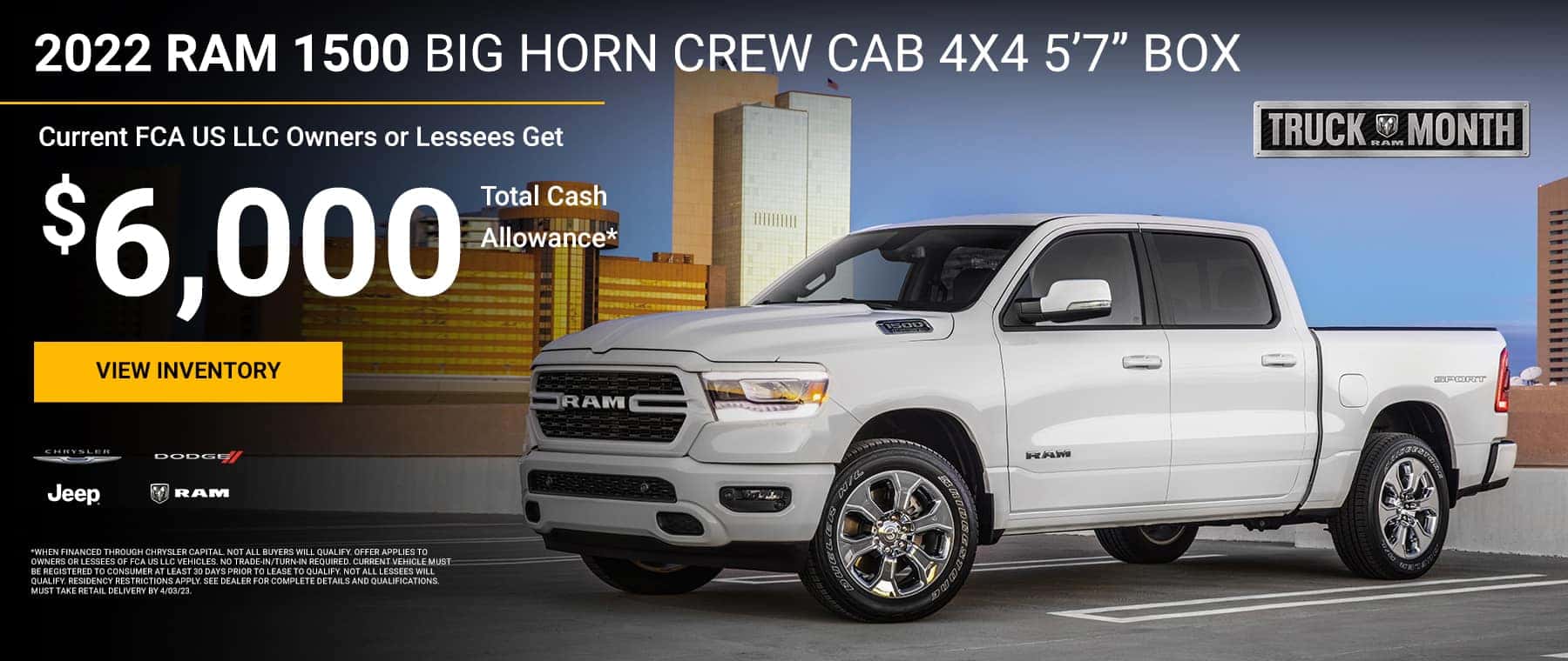 2022 RAM 1500 BIG HORN CREW CAB 4X4 5'7