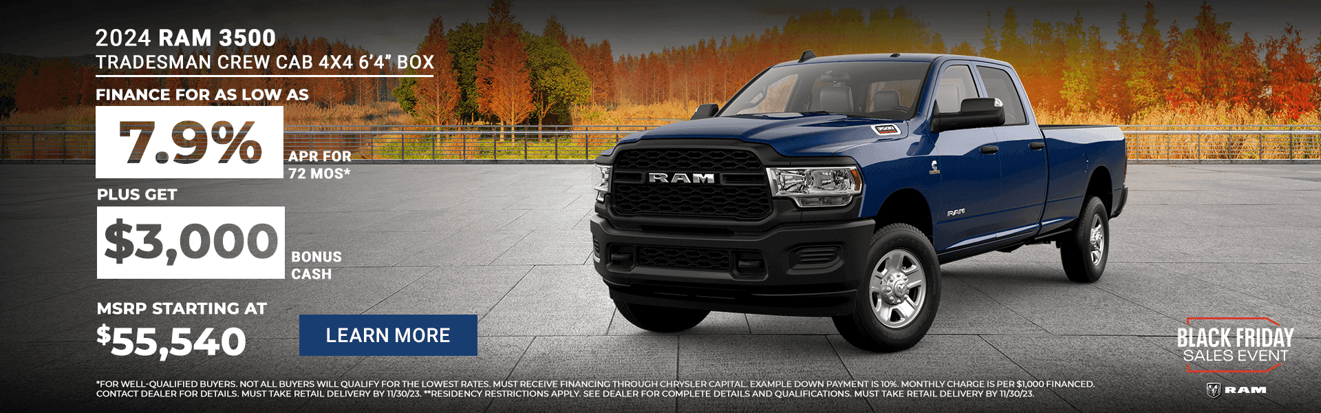 2024 RAM 3500 Tradesman Crew Cab 4x4 6’4” Box
