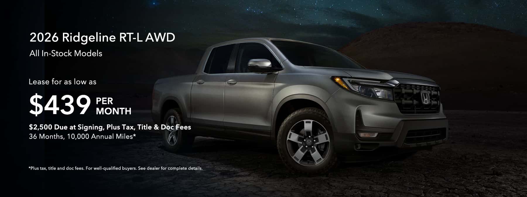 Honda Ridgeline RT-L Lease
