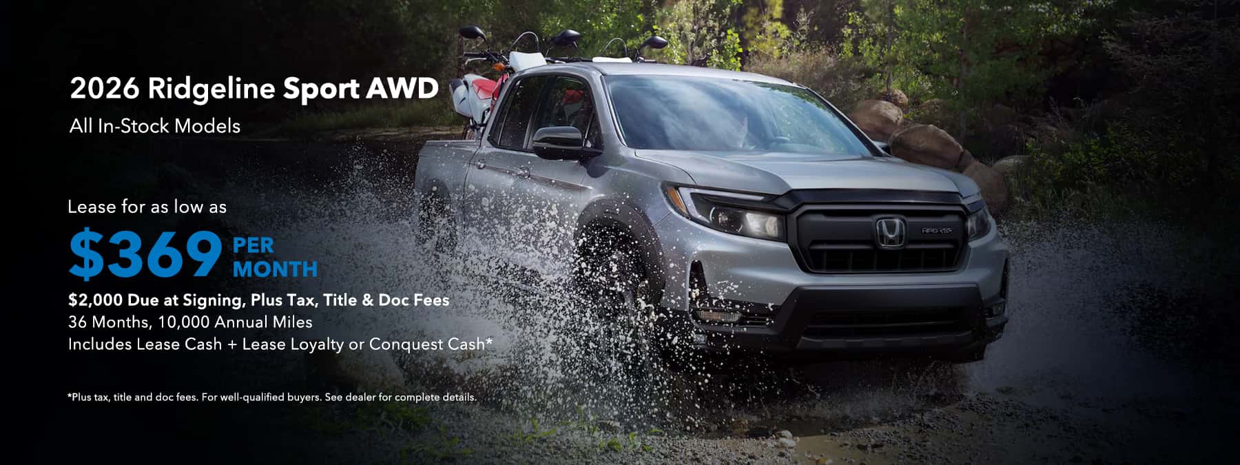 Ridgeline Sport $369 per month