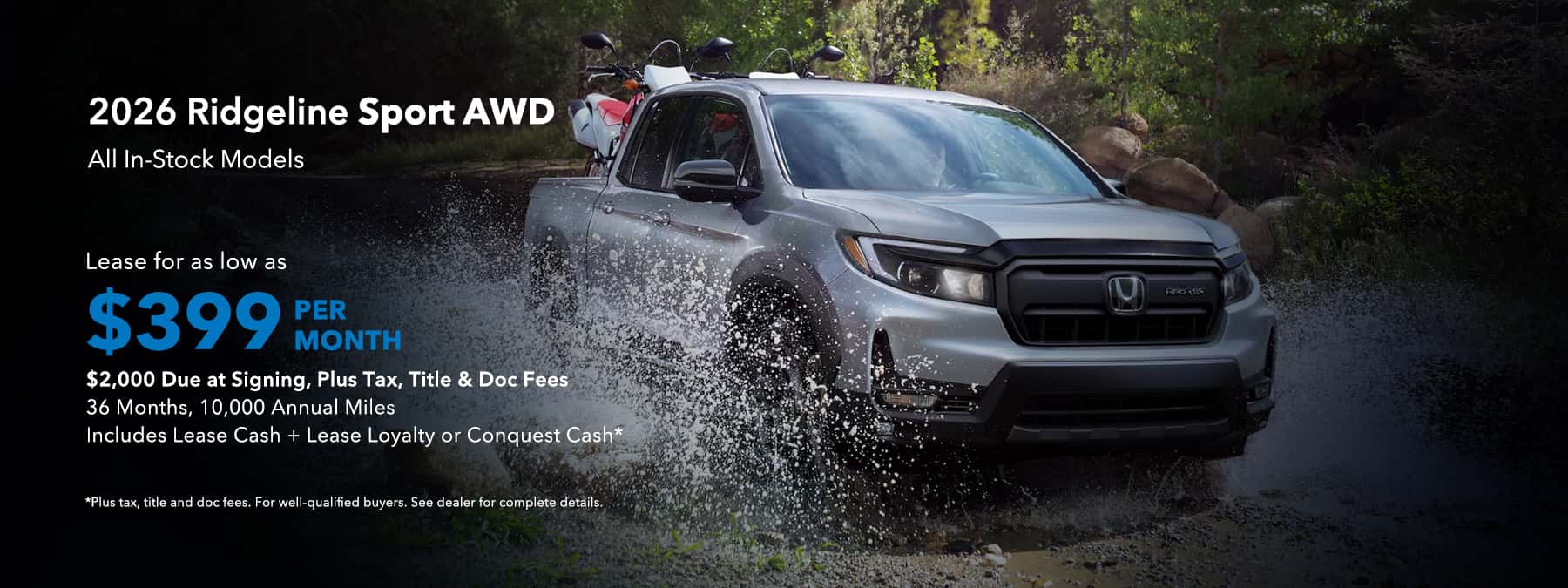 Ridgeline sport $399 Per Month