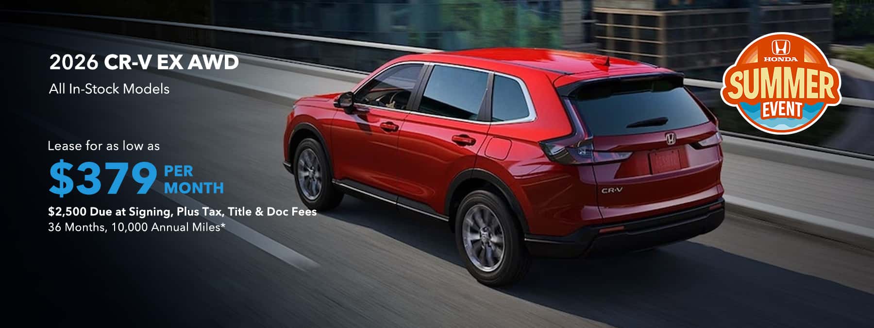 2026 Honda CR-V EX - $379 Per Month
