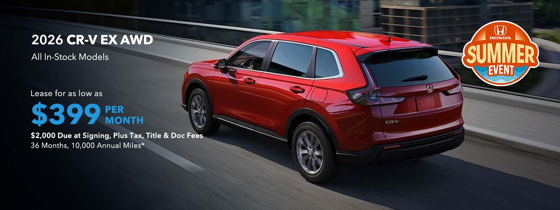 Honda CR-V EX AWD $399/month