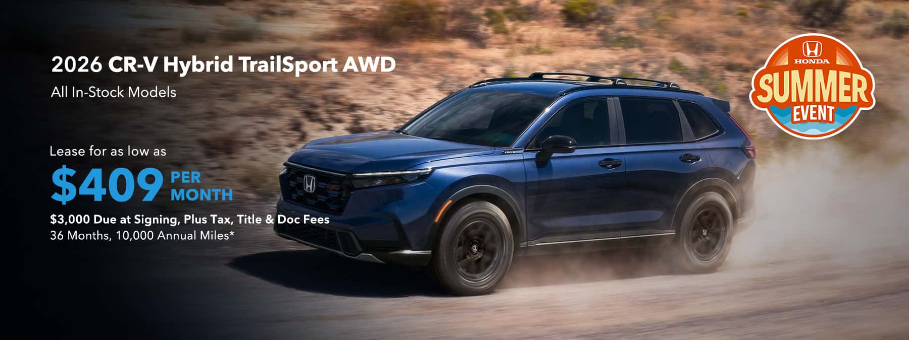Honda CR-V Hybrid TrailSport AWD $409/month