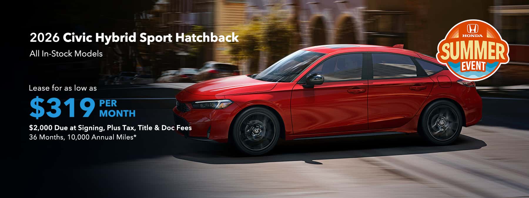 Civic Hybrid Sport Hatchback $319/month