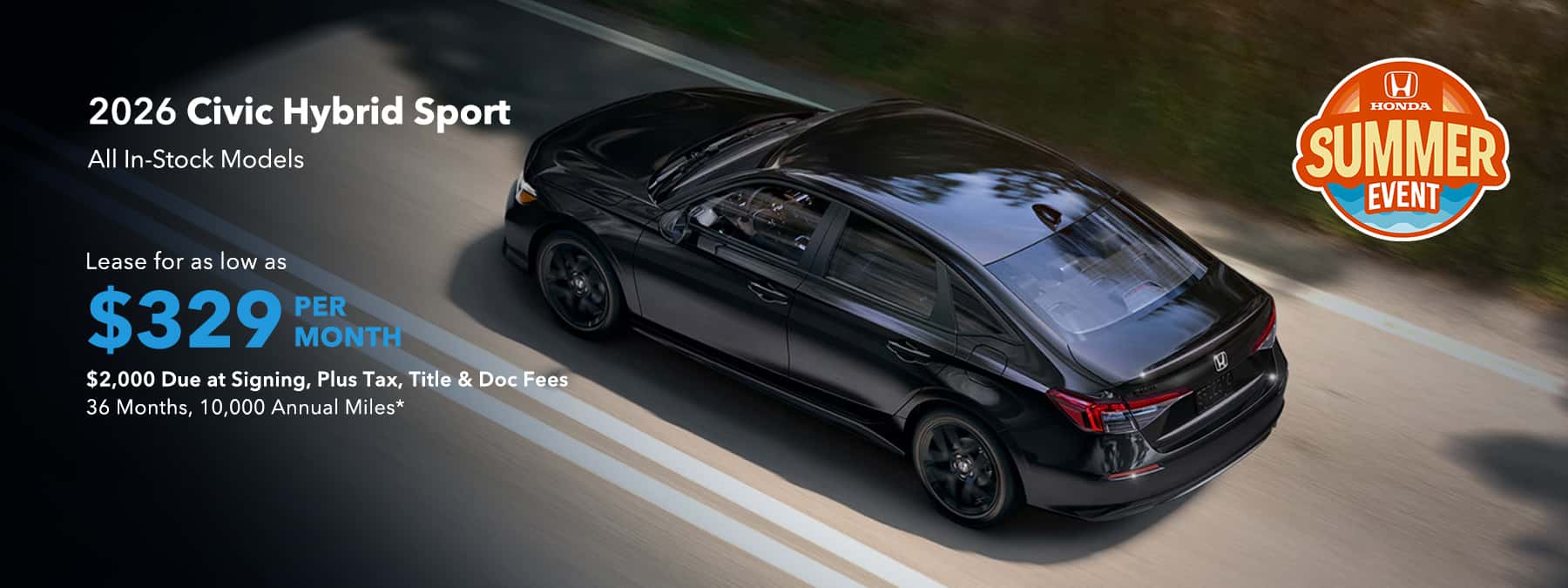 Civic Hybrid Sport $329/month