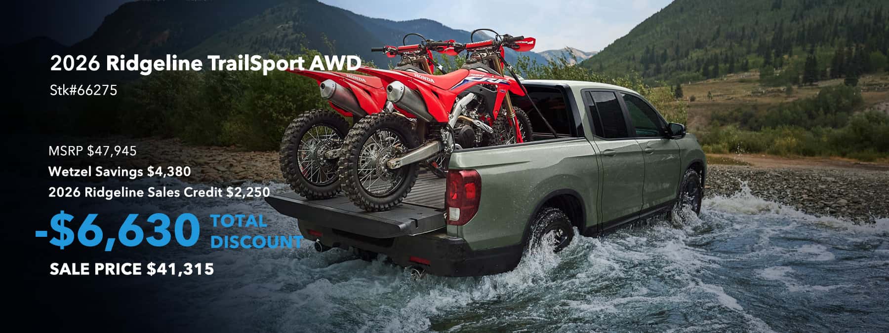 2026 Honda Ridgeline TrailSport Save $6,630