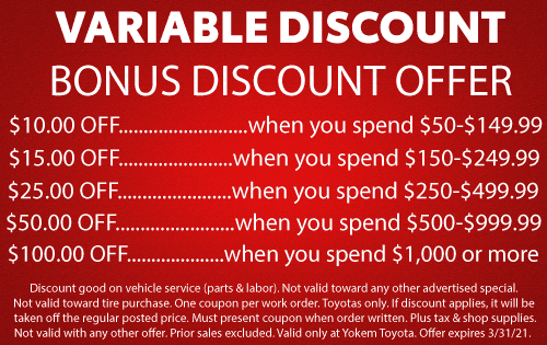 Variable Discount Coupon