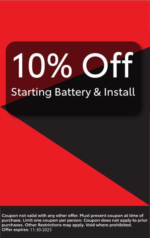 starting battery install coupon