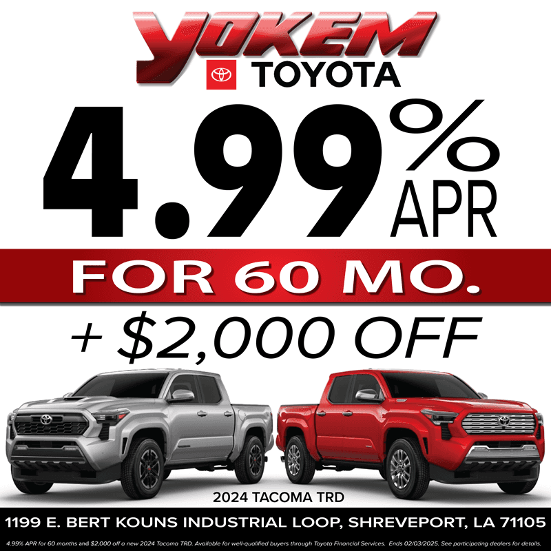 Check out the 2024 Toyota Tacoma TRD finance offer in Shreveport LA