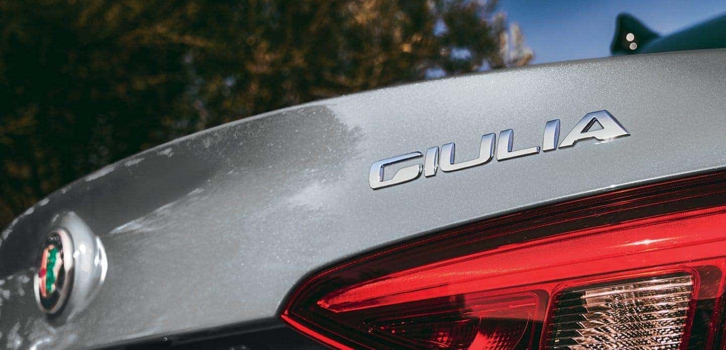 2019 Alfa Romeo Giulia close up of nameplate