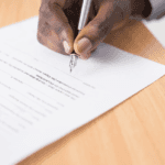 Signing lease paperwork
